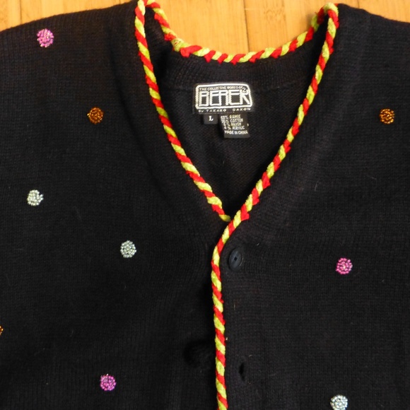 BEREK TAKAKO SAKON CAT HOLIDAYS SWEATER LARGE - Picture 2 of 5